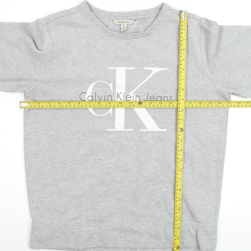 Calvin Klein Jeans Men's Grey Logo Pullover Sweatshirt Size S