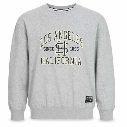 The Stronghold Men's Grey Graphic College Sweatshirt Small