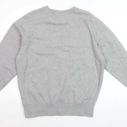 The Stronghold Men's Grey Graphic College Sweatshirt Small