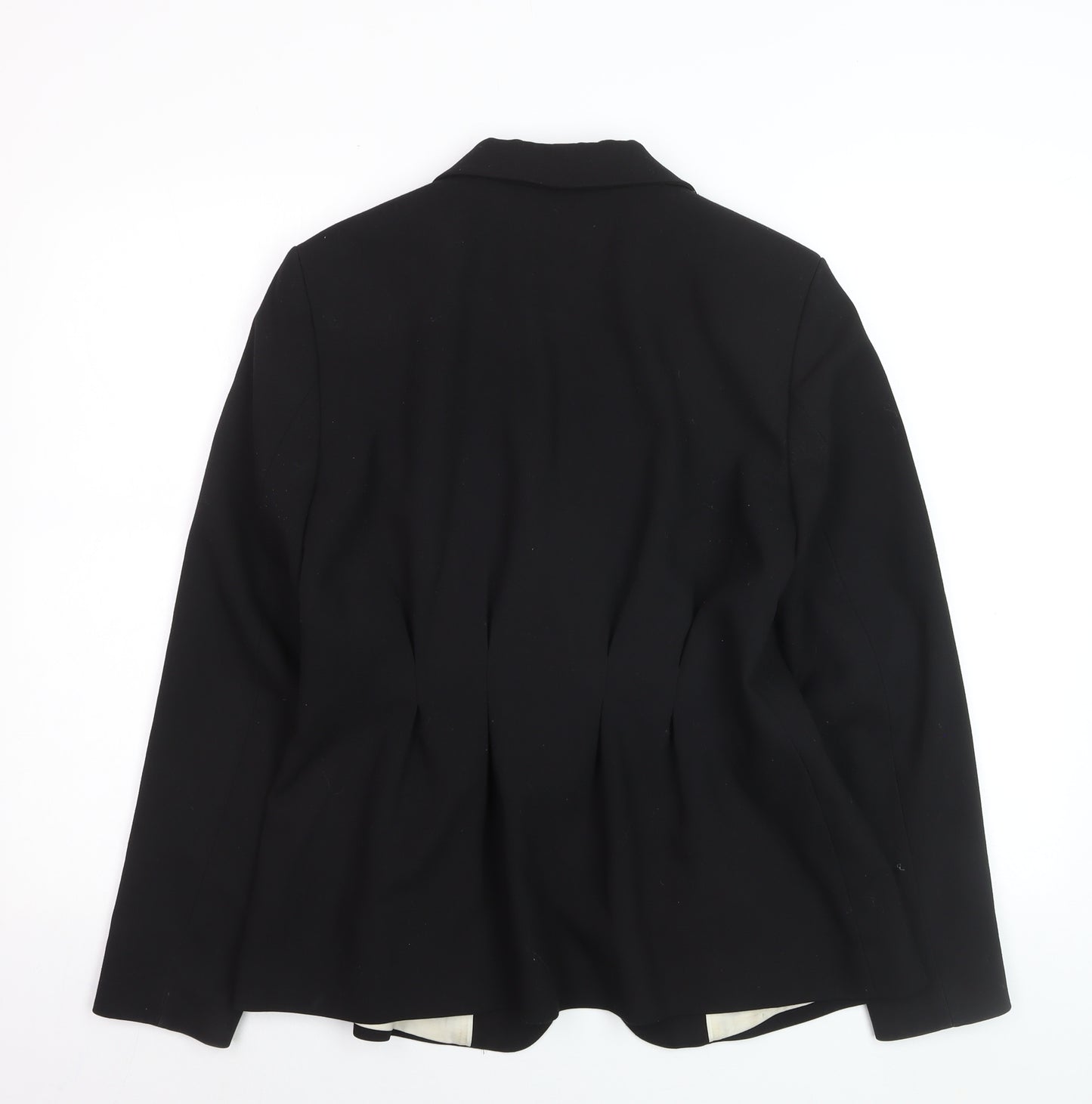 H&M Women Black Regular Fit Single-Breasted Suit Jacket Size 14