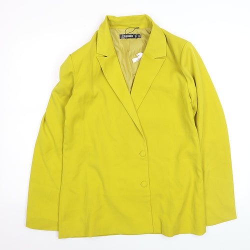 Missguided Women's Yellow Regular Fit Double-Breasted Blazer UK 8