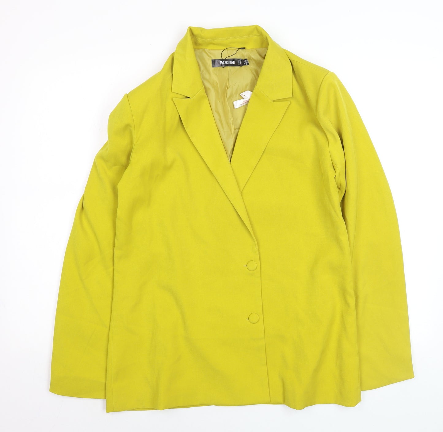 Missguided Women's Yellow Regular Fit Double-Breasted Blazer UK 8