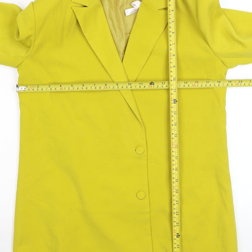Missguided Women's Yellow Regular Fit Double-Breasted Blazer UK 8