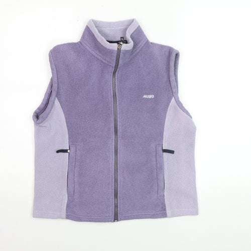 Musto Women Purple Fleece Bodywarmer Size 12 Zip Waistcoat