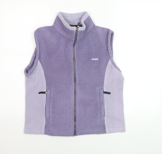 Musto Women Purple Fleece Bodywarmer Size 12 Zip Waistcoat