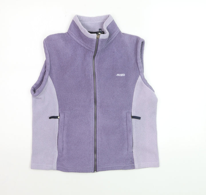 Musto Women Purple Fleece Bodywarmer Size 12 Zip Waistcoat