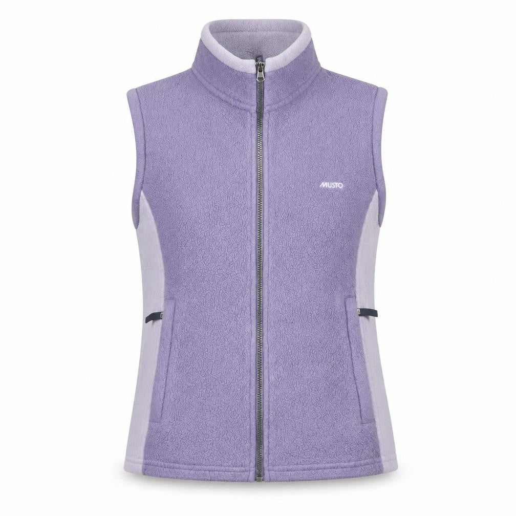 Musto Women Purple Fleece Bodywarmer Size 12 Zip Waistcoat