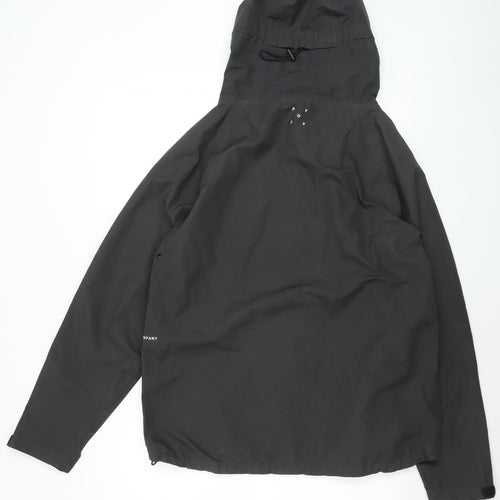 Pop Trading Company Men's Black Hooded Windbreaker Jacket Size M