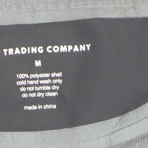 Pop Trading Company Men's Black Hooded Windbreaker Jacket Size M
