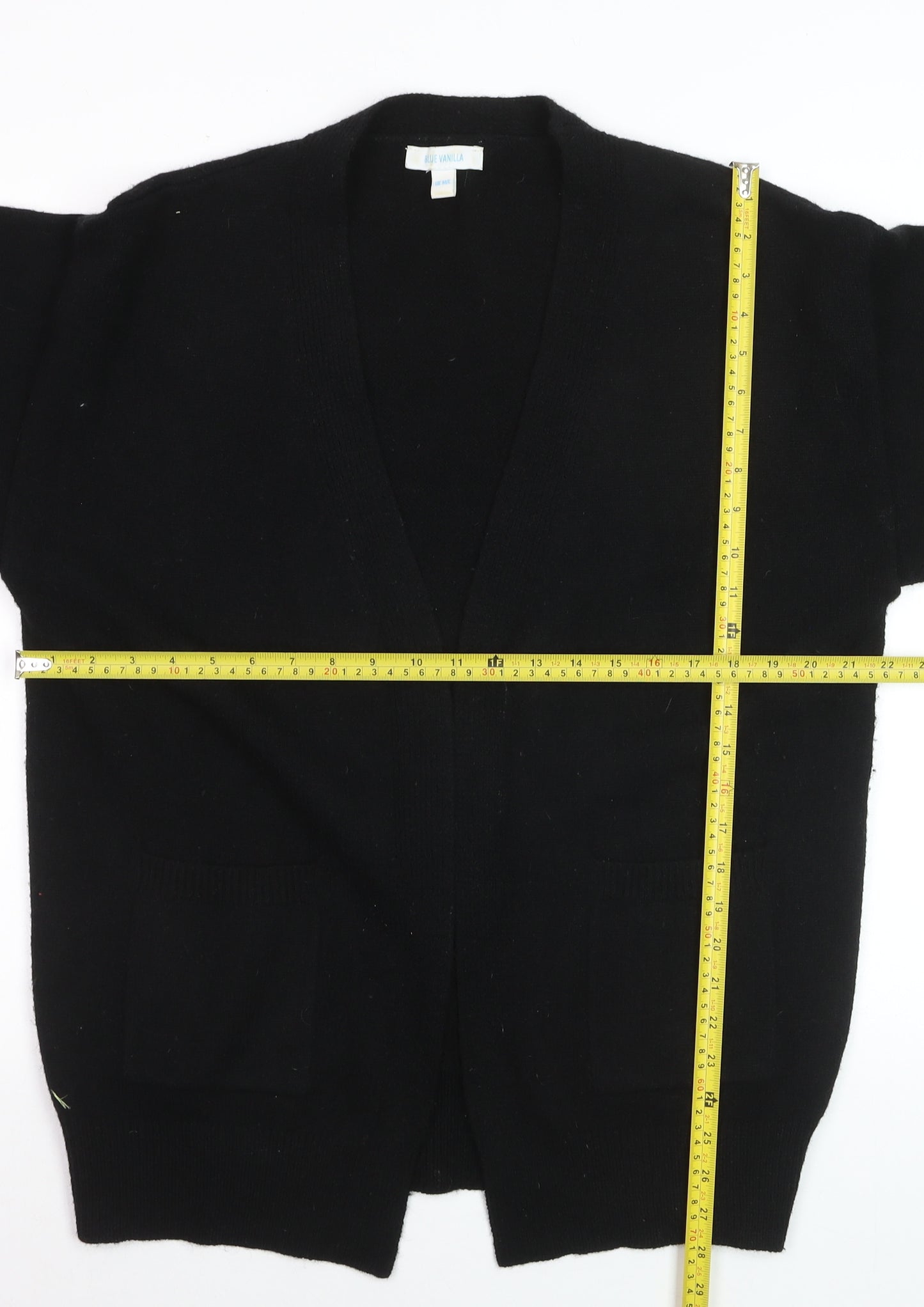 Blue Vanilla Women's Black Sequin Sleeve V-Neck Cardigan M