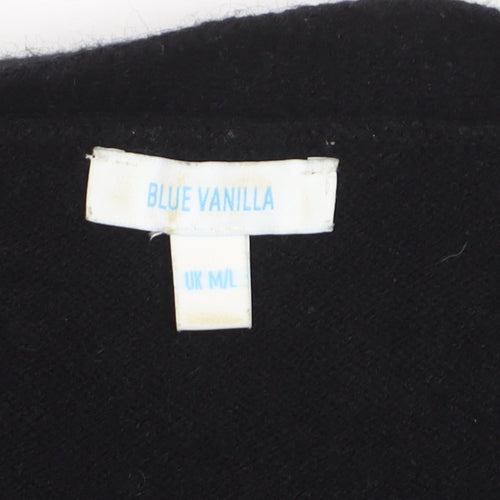 Blue Vanilla Women's Black Sequin Sleeve V-Neck Cardigan M