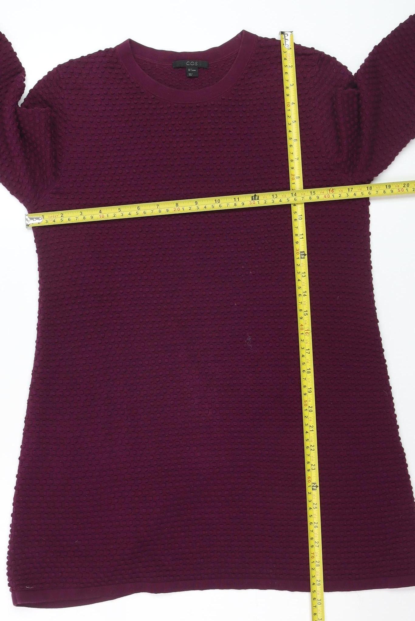 COS Women's Purple Cotton Textured Knit Long Sleeve Pullover Jumper Size S