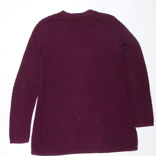 COS Women's Purple Cotton Textured Knit Long Sleeve Pullover Jumper Size S