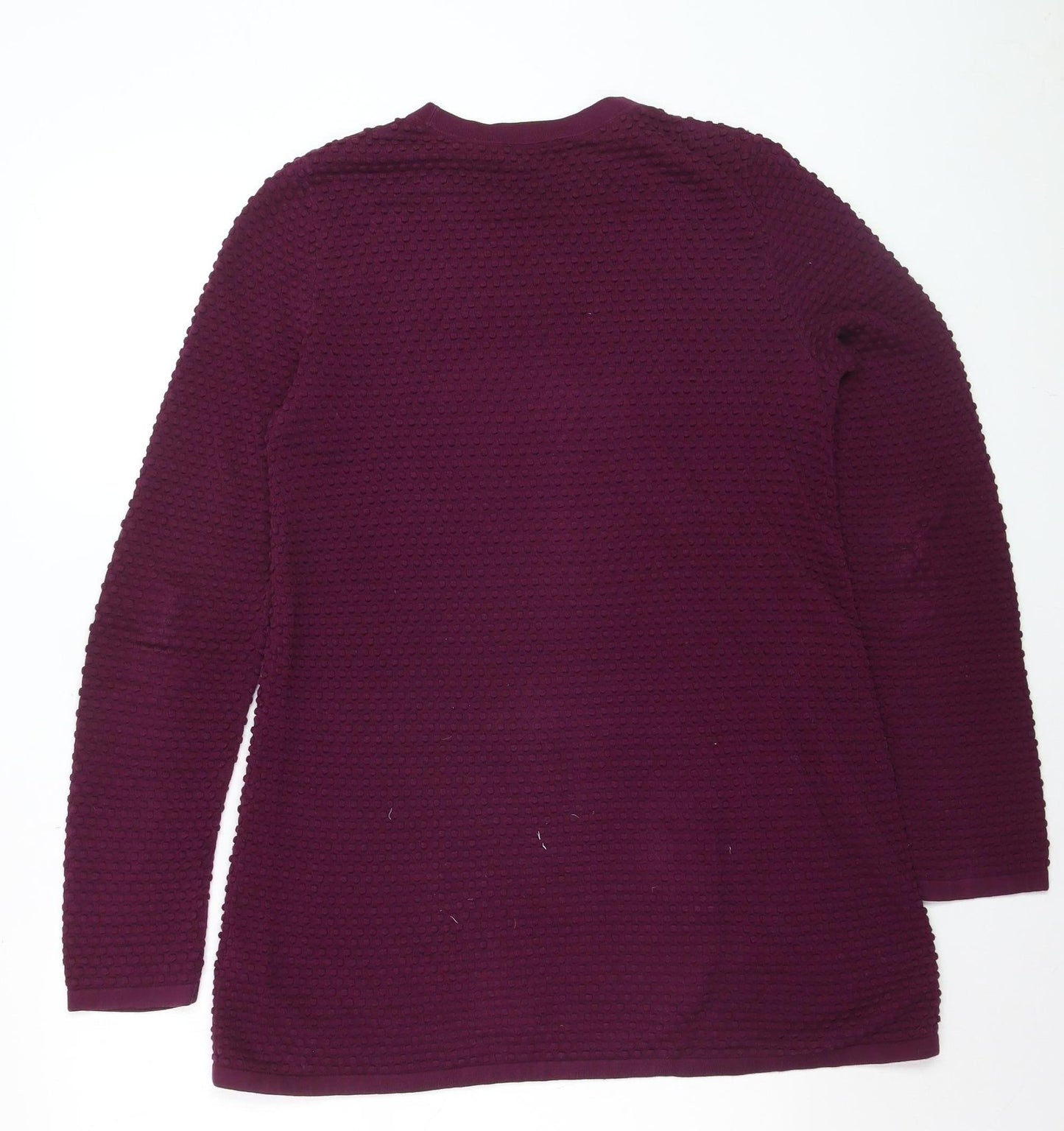 COS Women's Purple Cotton Textured Knit Long Sleeve Pullover Jumper Size S