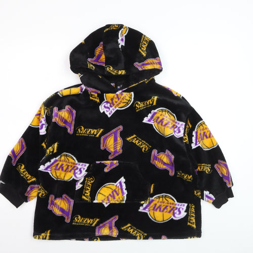 NBA Boys Black Los Angeles Lakers Fleece Hooded Nightwear XXS-XS