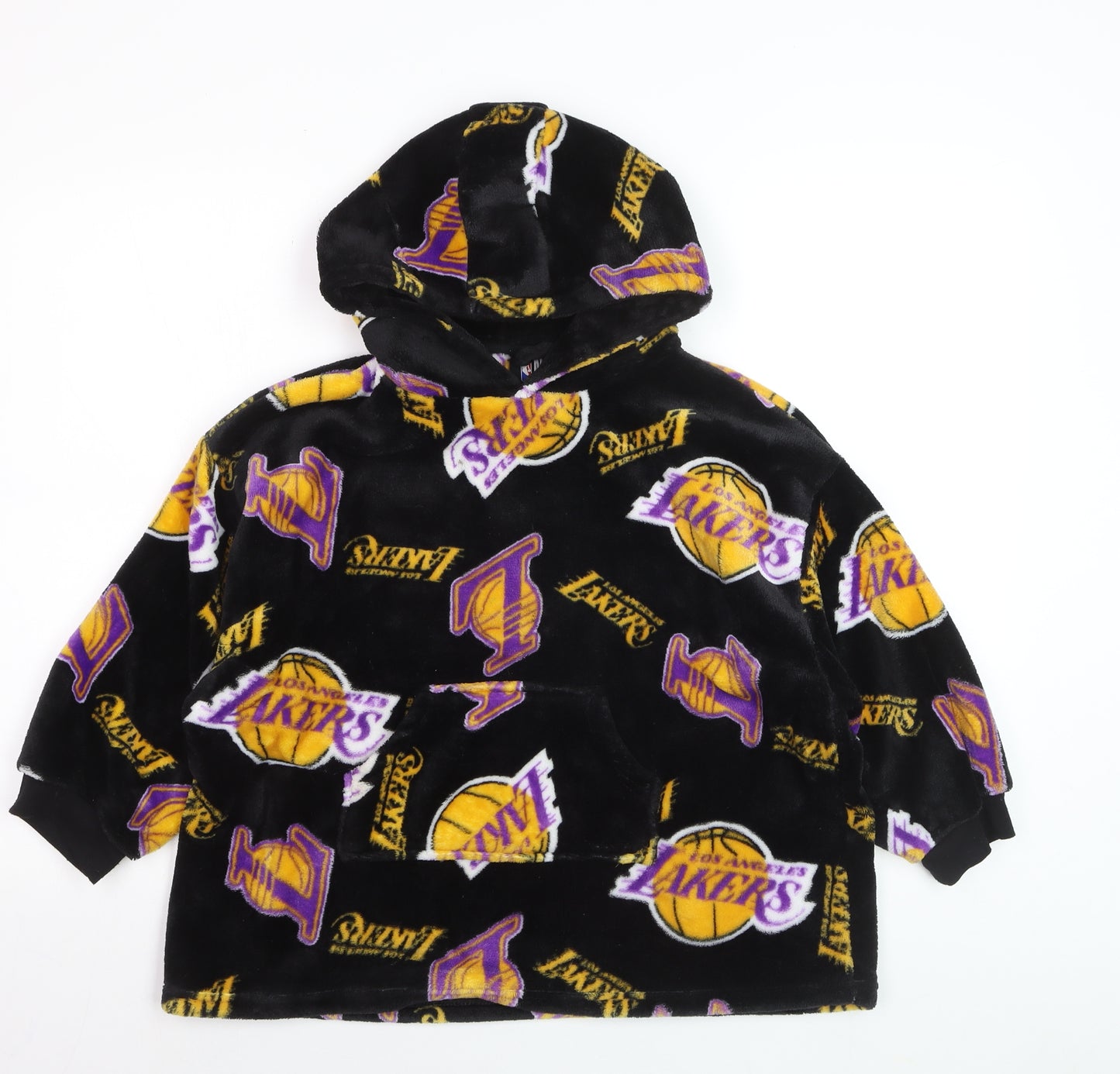 NBA Boys Black Los Angeles Lakers Fleece Hooded Nightwear XXS-XS