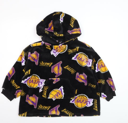 NBA Boys Black Los Angeles Lakers Fleece Hooded Nightwear XXS-XS