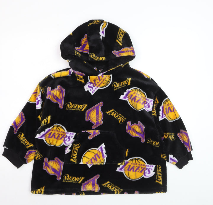 NBA Boys Black Los Angeles Lakers Fleece Hooded Nightwear XXS-XS