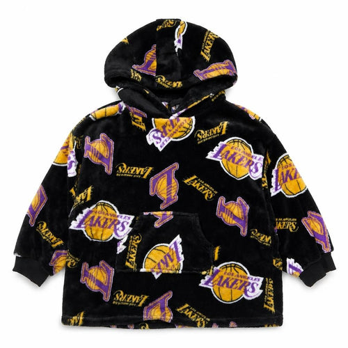 NBA Boys Black Los Angeles Lakers Fleece Hooded Nightwear XXS-XS
