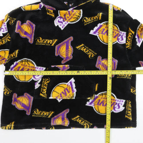 NBA Boys Black Los Angeles Lakers Fleece Hooded Nightwear XXS-XS