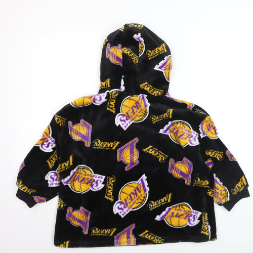 NBA Boys Black Los Angeles Lakers Fleece Hooded Nightwear XXS-XS