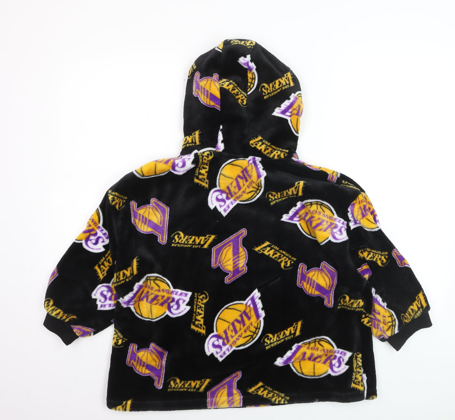NBA Boys Black Los Angeles Lakers Fleece Hooded Nightwear XXS-XS