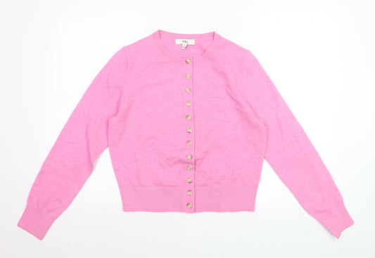 Marks and Spencer Women’s Pink Crew Neck Button Cardigan M