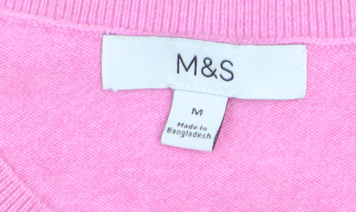 Marks and Spencer Women’s Pink Crew Neck Button Cardigan M