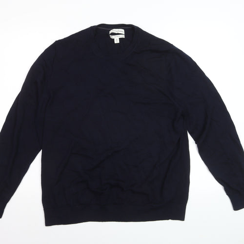Marks and Spencer Men’s Blue 2XL Pullover Extra Fine Merino Wool Jumper