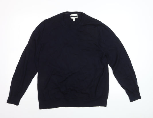 Marks and Spencer Men’s Blue 2XL Pullover Extra Fine Merino Wool Jumper