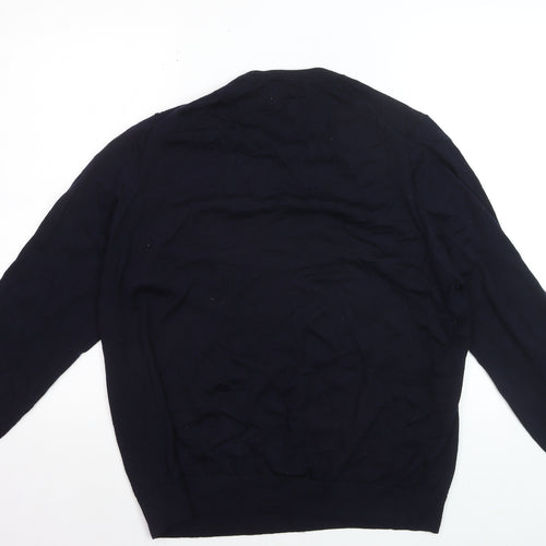Marks and Spencer Men’s Blue 2XL Pullover Extra Fine Merino Wool Jumper