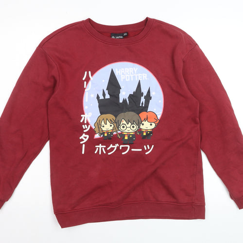 Harry Potter Boys Red Pullover Sweatshirt 13-14 Years Fleece Graphic Top