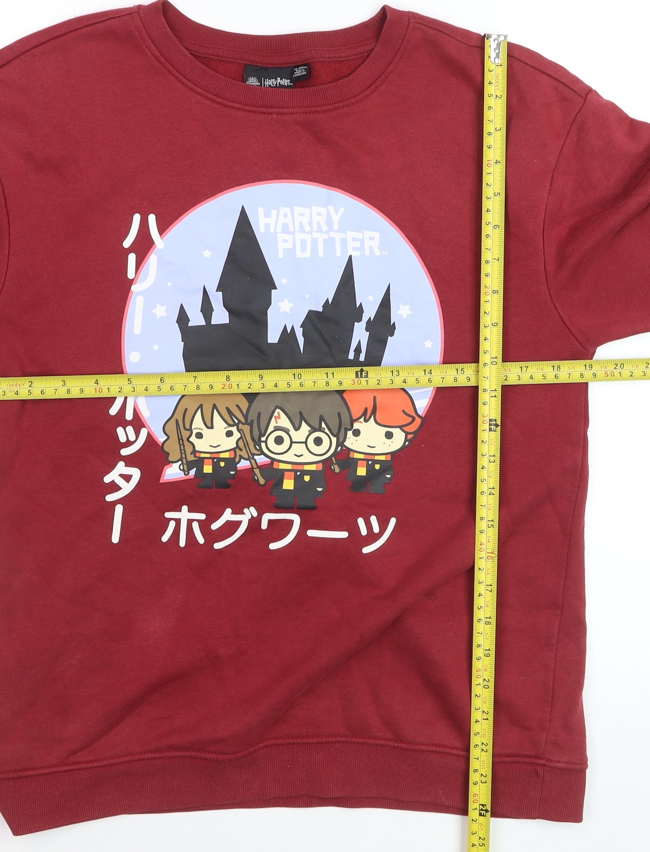 Harry Potter Boys Red Pullover Sweatshirt 13-14 Years Fleece Graphic Top
