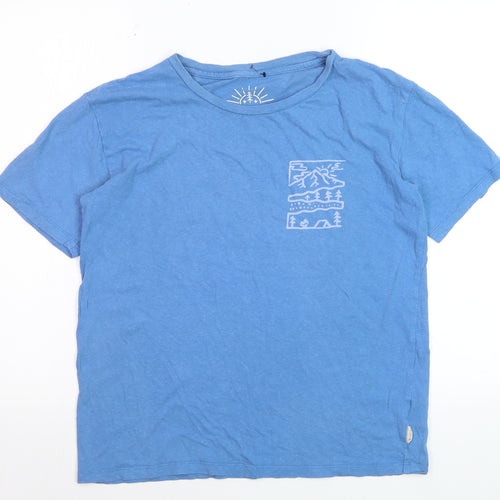 Passenger Women's Blue Hemp Cotton Outdoor Graphic T-Shirt Size S
