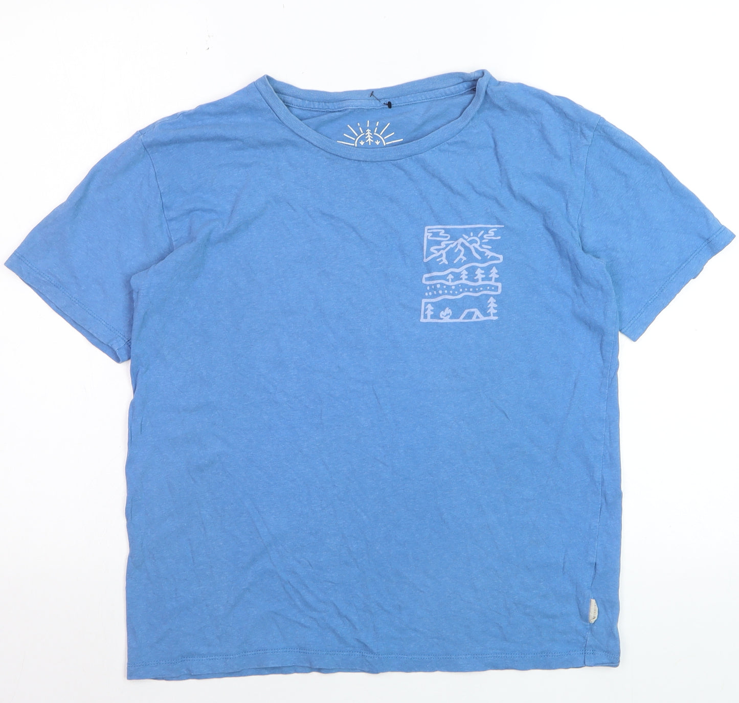 Passenger Women's Blue Hemp Cotton Outdoor Graphic T-Shirt Size S