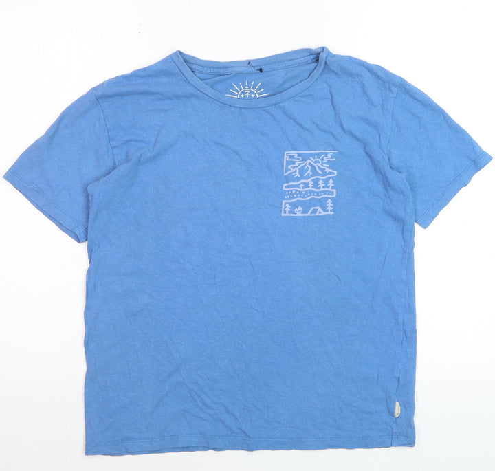 Passenger Women's Blue Hemp Cotton Outdoor Graphic T-Shirt Size S
