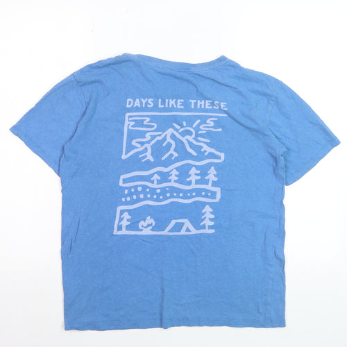 Passenger Women's Blue Hemp Cotton Outdoor Graphic T-Shirt Size S