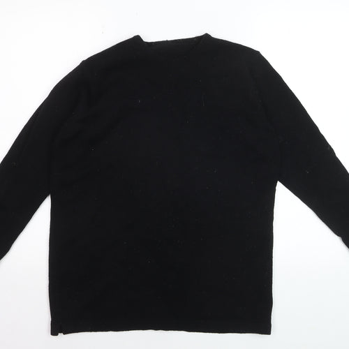 Marks & Spencer Women's Black Wool Crew Neck Jumper Size 10