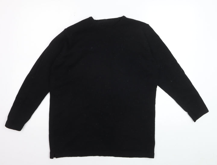 Marks & Spencer Women's Black Wool Crew Neck Jumper Size 10