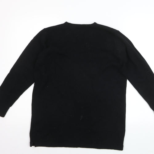 Marks & Spencer Women's Black Wool Crew Neck Jumper Size 10