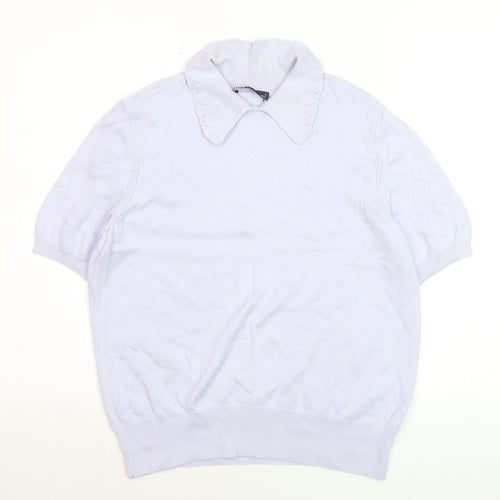 Marks and Spencer Women’s Powder Blue Collared Knit Jumper Size 12