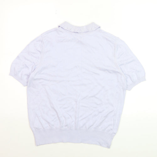 Marks and Spencer Women’s Powder Blue Collared Knit Jumper Size 12