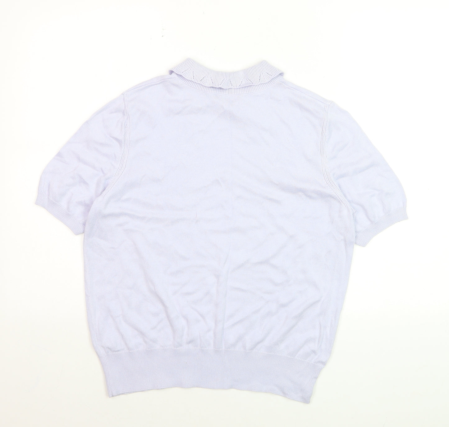 Marks and Spencer Women’s Powder Blue Collared Knit Jumper Size 12
