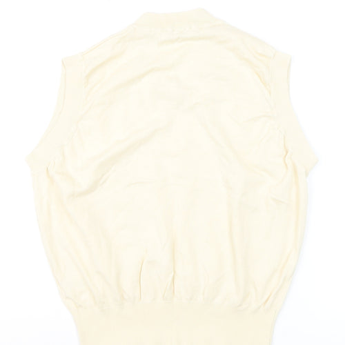 Zara Women's Ivory Knit Sleeveless V-Neck Vest Jumper Size M