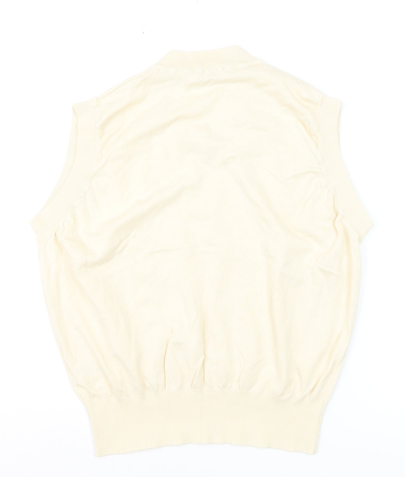Zara Women's Ivory Knit Sleeveless V-Neck Vest Jumper Size M