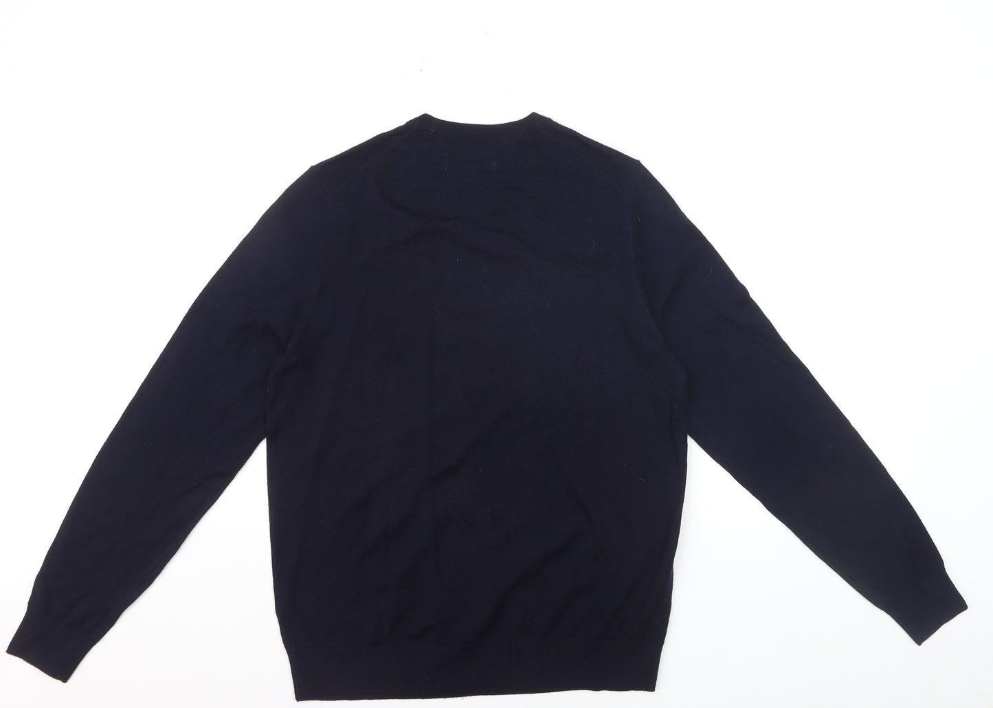Marks and Spencer Mens Blue Merino Wool Crew Neck Jumper S