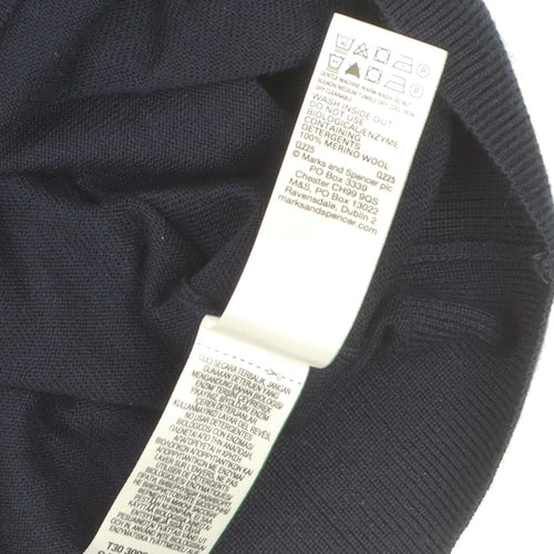 Marks and Spencer Mens Blue Merino Wool Crew Neck Jumper S
