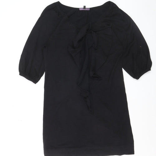 Coast Women’s Black Size 8 Shift Bow Neck Short Dress