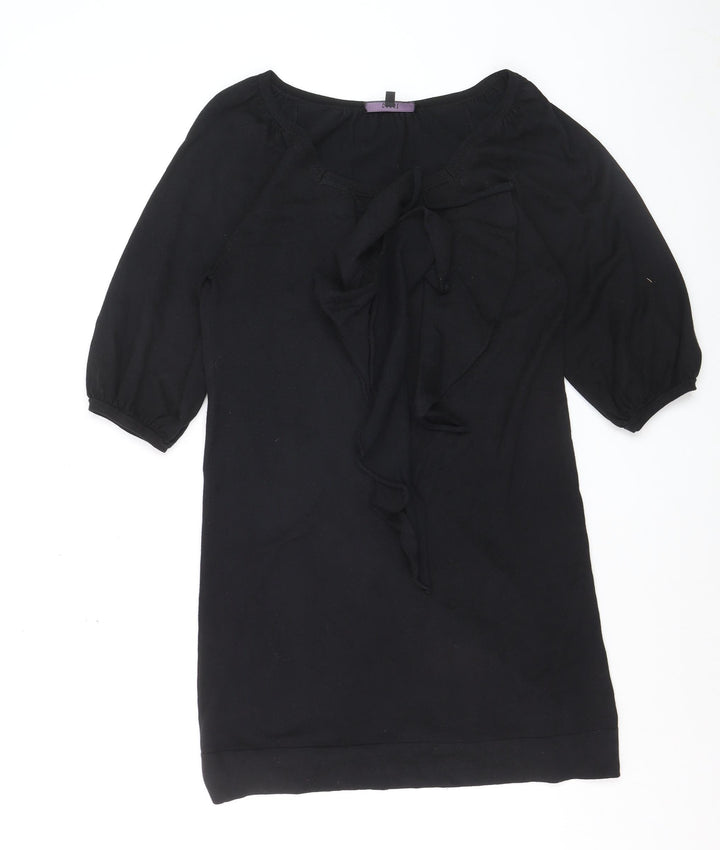 Coast Women’s Black Size 8 Shift Bow Neck Short Dress