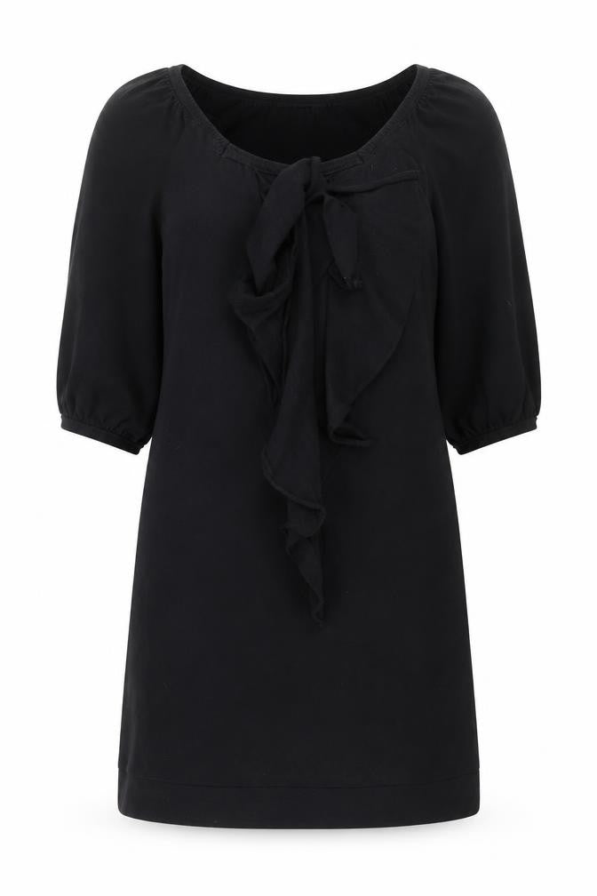 Front view of Coast Women’s Black, size UK 8, Shift Bow Neck Short Dress